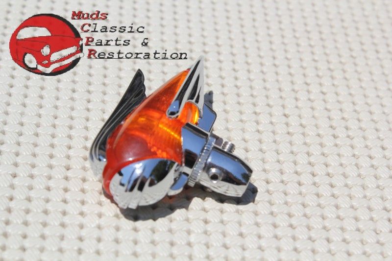 Vintage Classic Custom Car Fender Guide Style Amber Radio Antenna